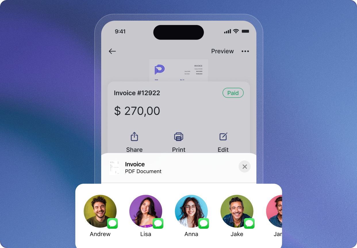 Send invoices to clients instantly